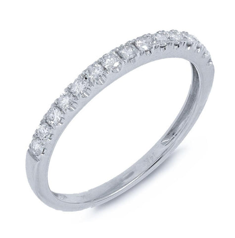 0.30 Ctw 14k White Gold Diamond Womens Band Size 4.5