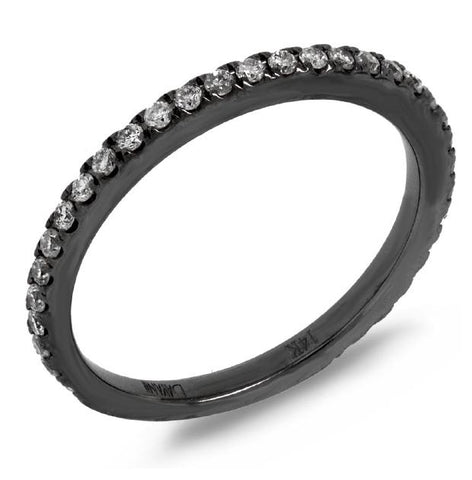 0.24 Ctw 14k Black Rhodium Gold Diamond Womens Band