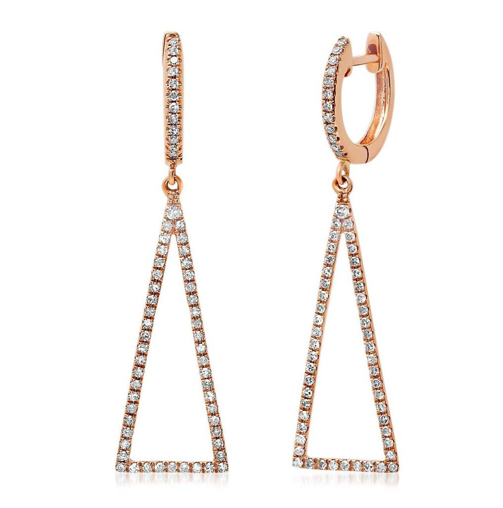 0.43 Ctw 14k Rose Gold Diamond Triangle Earring