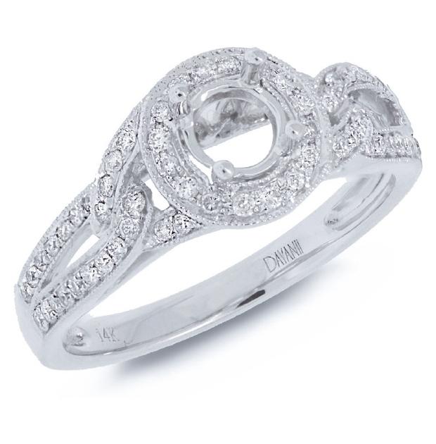 0.35 Ctw 14k White Gold Diamond Semi-mount Ring