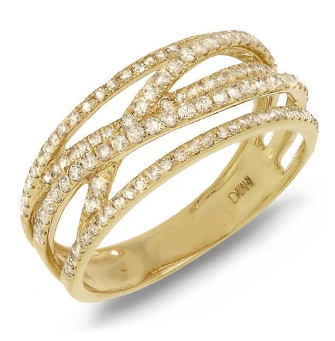 0.50 Ctw 14k Yellow Gold Diamond Bridge Ring