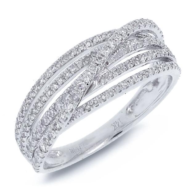 0.49 Ctw 14k White Gold Diamond Bridge Ring