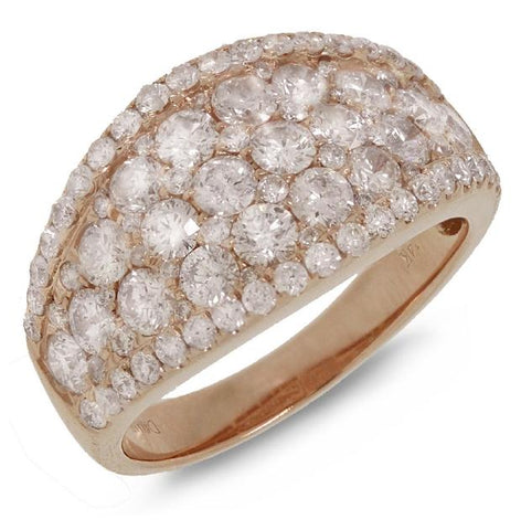 2.39 Ctw 14k Rose Gold Diamond Womens Ring