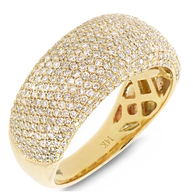 0.87 Ctw 14k Yellow Gold Diamond Pave Womens Ring