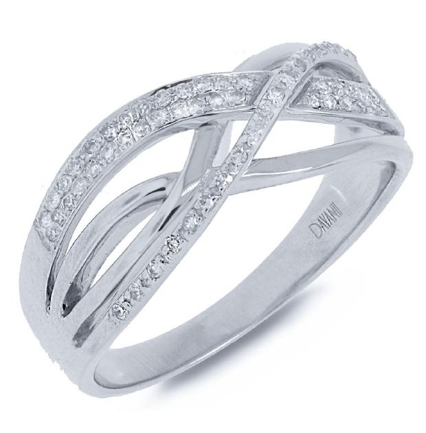 0.15 Ctw 14k White Gold Diamond Bridge Ring