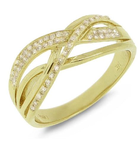 0.15 Ctw 14k Yellow Gold Diamond Bridge Ring