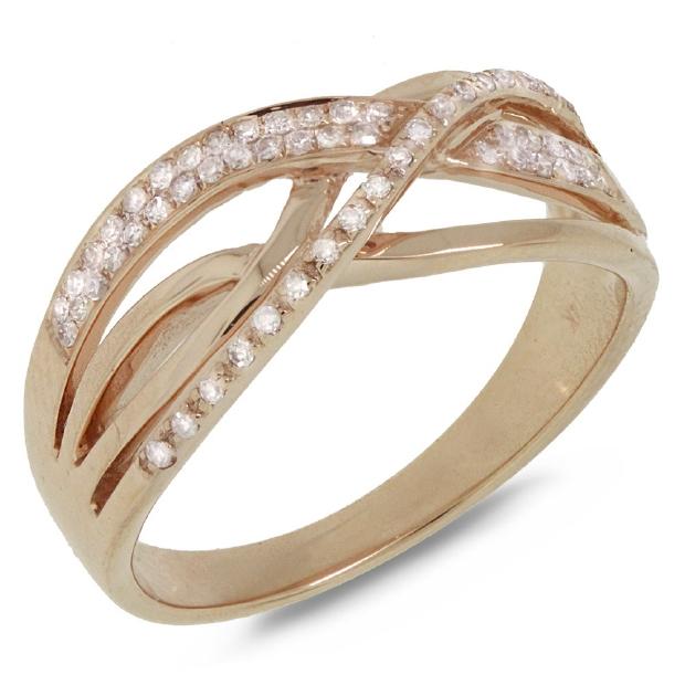 0.15 Ctw 14k Rose Gold Diamond Bridge Ring