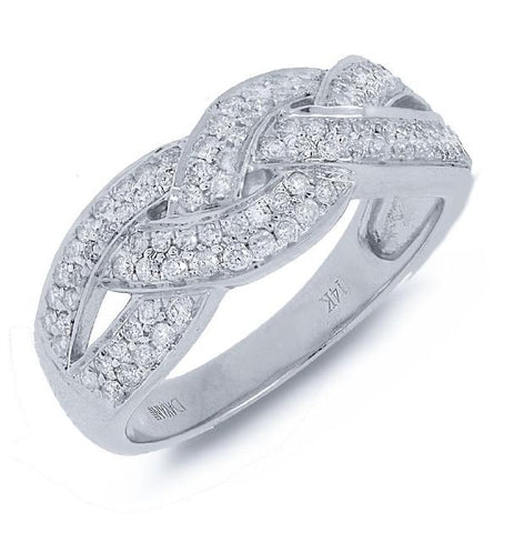 0.56 Ctw 14k White Gold Diamond Womens Ring