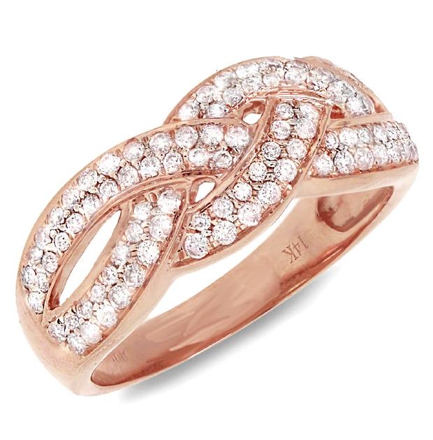 0.56 Ctw 14k Rose Gold Diamond Womens Ring