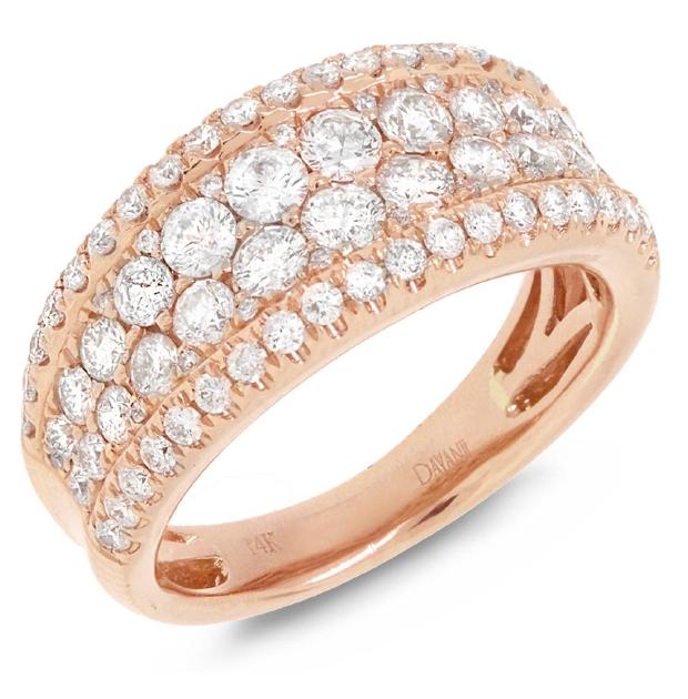 1.56 Ctw 14k Rose Gold Diamond Womens Ring