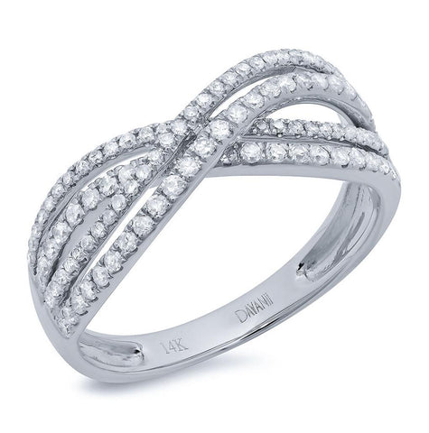 0.48 Ctw 14k White Gold Diamond Bridge Ring