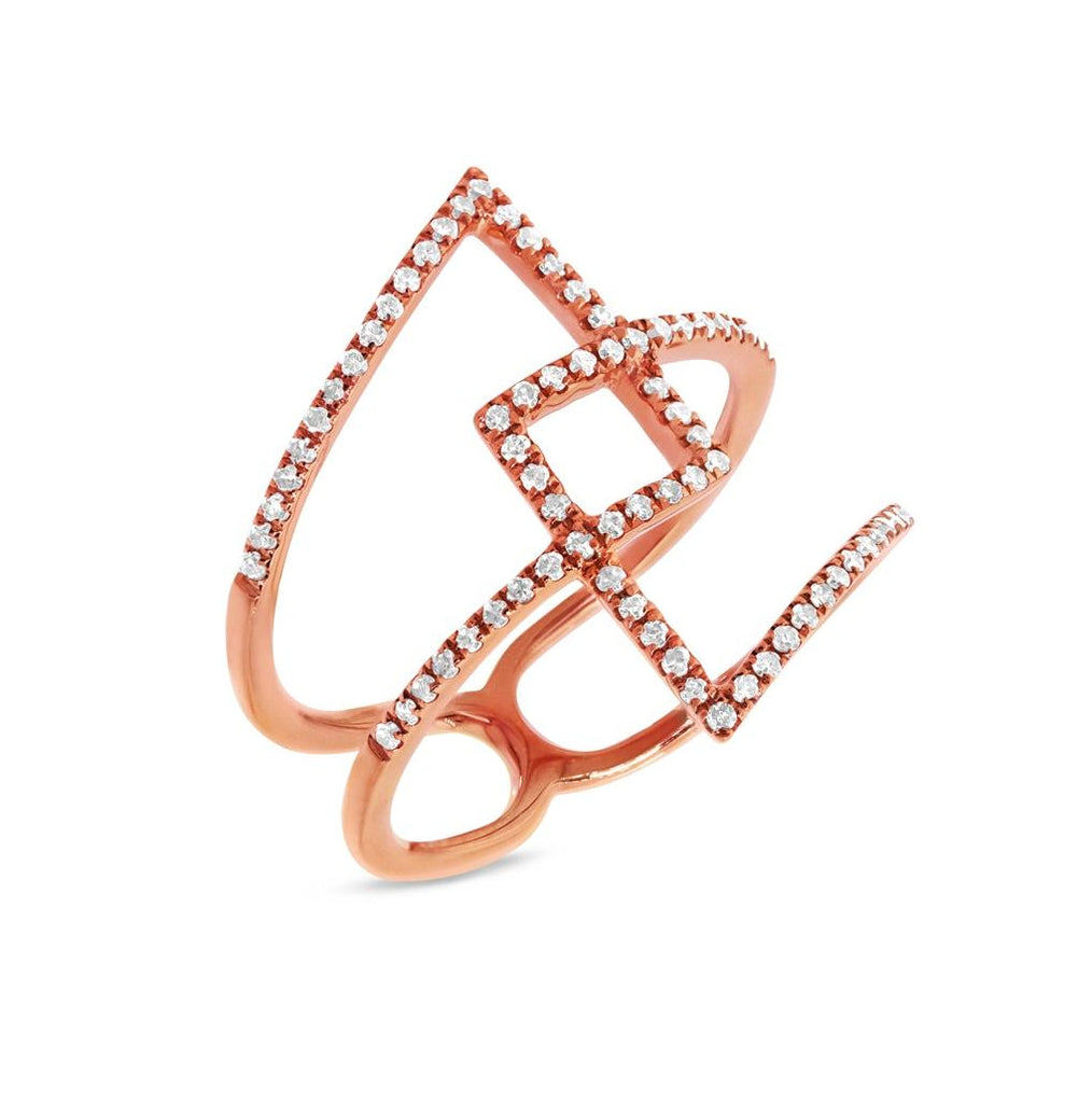 0.30 Ctw 14k Rose Gold Diamond Womens Ring