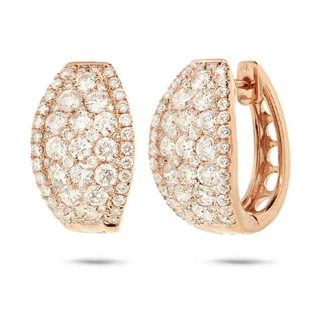 3.25 Ctw 14k Rose Gold Diamond Earring