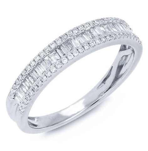 0.37 Ctw 14k White Gold Diamond Baguette Womens Band