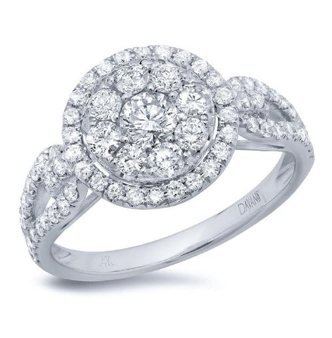 1.13 Ctw 14k White Gold Diamond Womens Ring