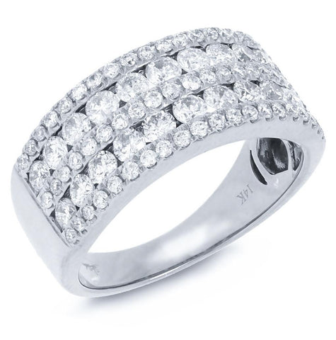 1.64 Ctw 14k White Gold Diamond Womens Ring Size 6.5