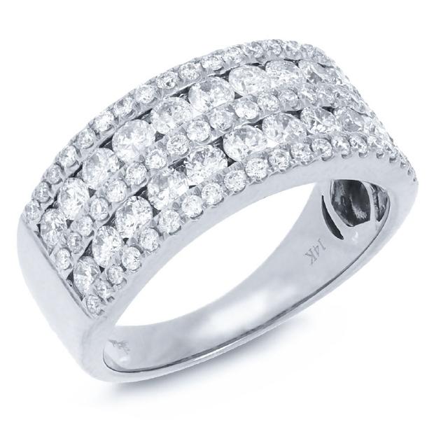 1.64 Ctw 14k White Gold Diamond Womens Ring