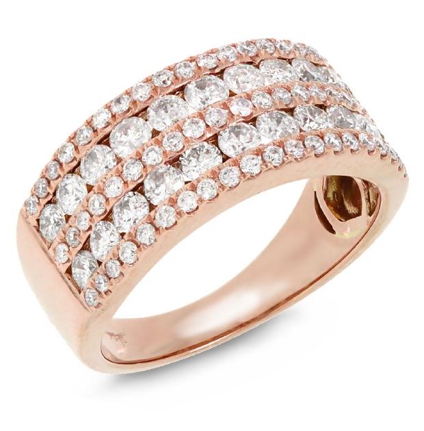 1.64 Ctw 14k Rose Gold Diamond Womens Ring