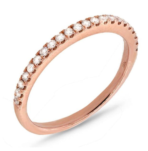 0.23 Ctw 18k Rose Gold Diamond Womens Band