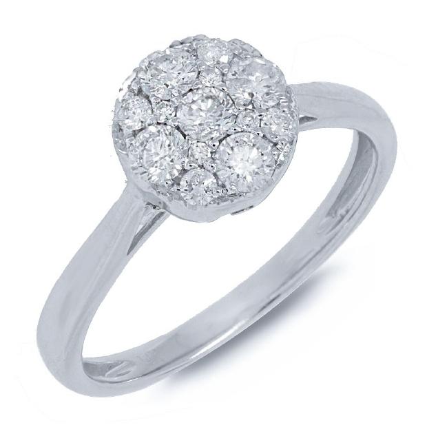 0.52 Ctw 14k White Gold Diamond Womens Ring