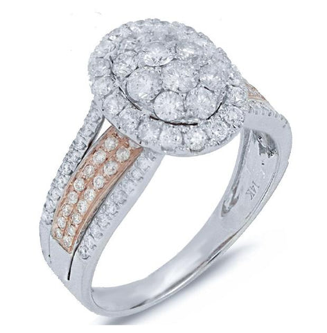 1.23 Ctw 14k Two-tone Rose Gold Diamond Womens Ring