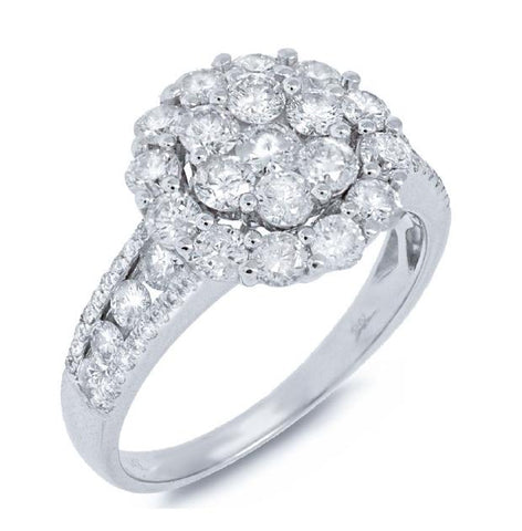 1.75 Ctw 14k White Gold Diamond Womens Ring