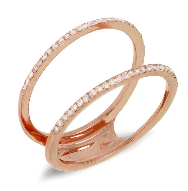 0.18 Ctw 14k Rose Gold Diamond Womens Ring