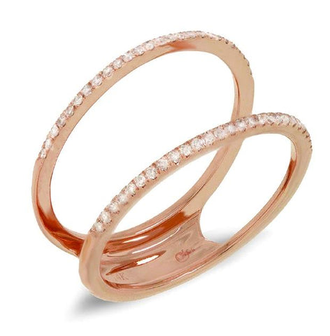 0.18 Ctw 14k Rose Gold Diamond Womens Ring