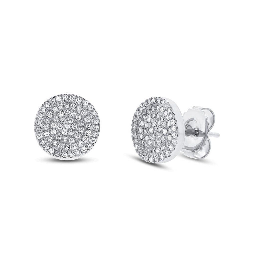 0.31 Ctw 14k White Gold Diamond Pave Circle Earring