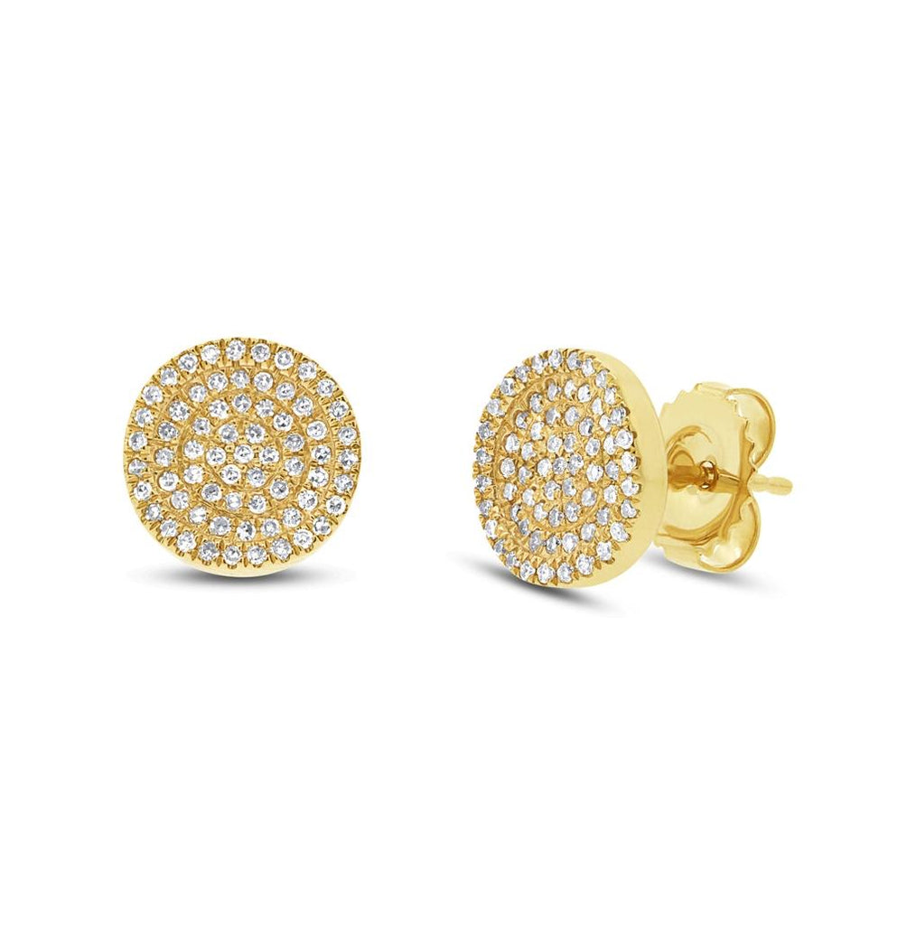 0.31 Ctw 14k Yellow Gold Diamond Pave Circle Earring