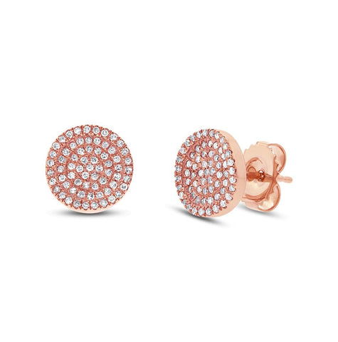 0.31 Ctw 14k Rose Gold Diamond Pave Circle Earring