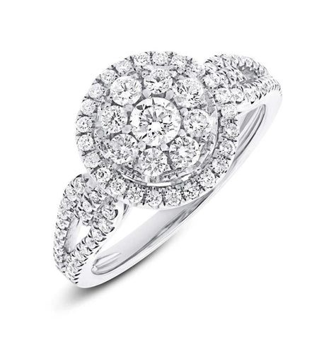 0.81 Ctw 14k White Gold Diamond Womens Ring