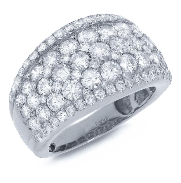 3.40 Ctw 14k White Gold Diamond Womens Ring