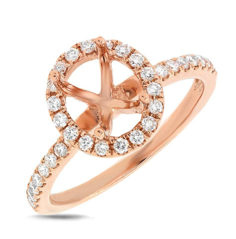 0.36 Ctw 14k Rose Gold Diamond Semi-mount Ring