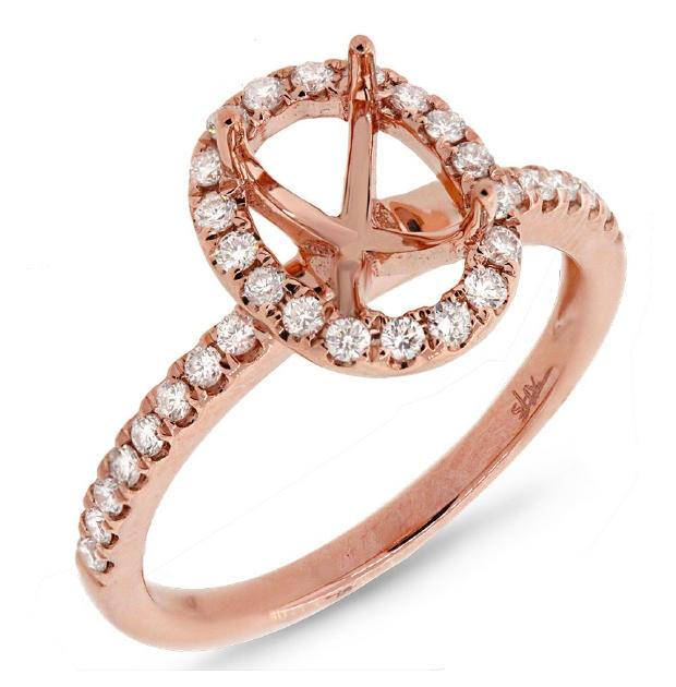 0.33 Ctw 14k Rose Gold Diamond Semi-mount Ring