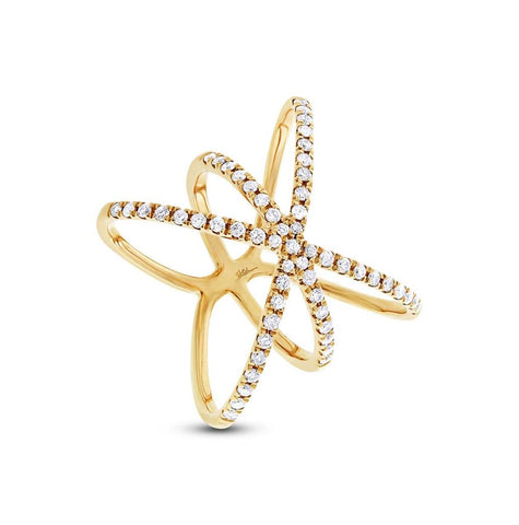 0.28 Ctw 14k Yellow Gold Diamond Womens Ring Size 11
