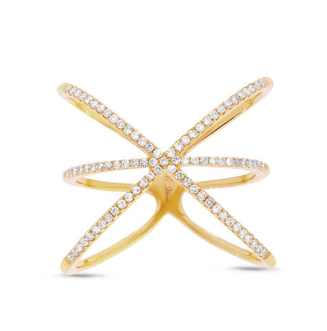 0.28 Ctw 14k Yellow Gold Diamond Womens Ring Size 8.75