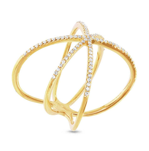 0.28 Ctw 14k Yellow Gold Diamond Womens Ring Size 8