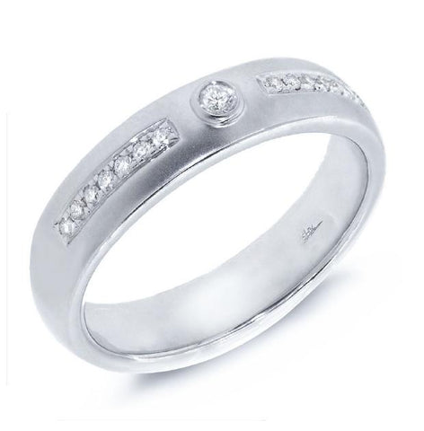 0.17 Ctw 14k White Gold Diamond Mens Band