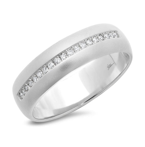 0.17 Ctw 14k White Gold Diamond Mens Band