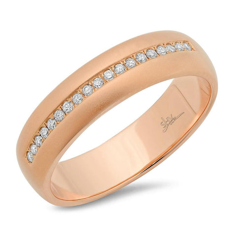 0.17 Ctw 14k Rose Gold Diamond Mens Band