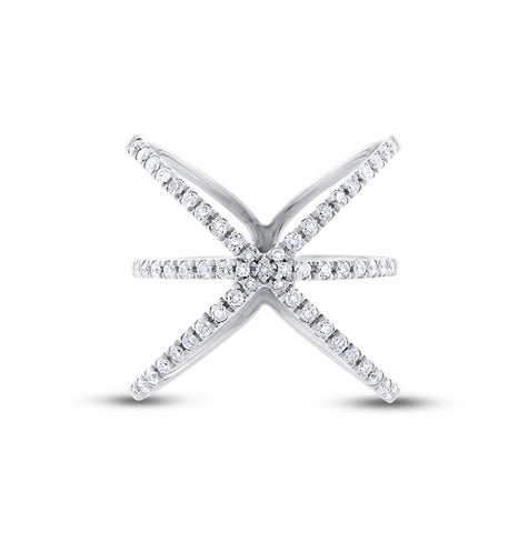 0.51 Ctw 14k White Gold Diamond Womens Ring