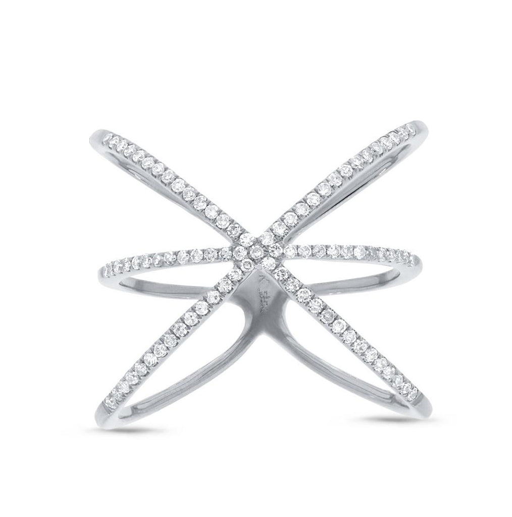 0.28 Ctw 14k White Gold Diamond Womens Ring Size 5