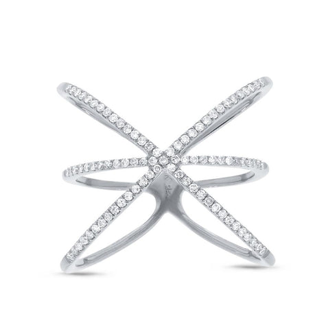 0.28 Ctw 14k White Gold Diamond Womens Ring Size 5