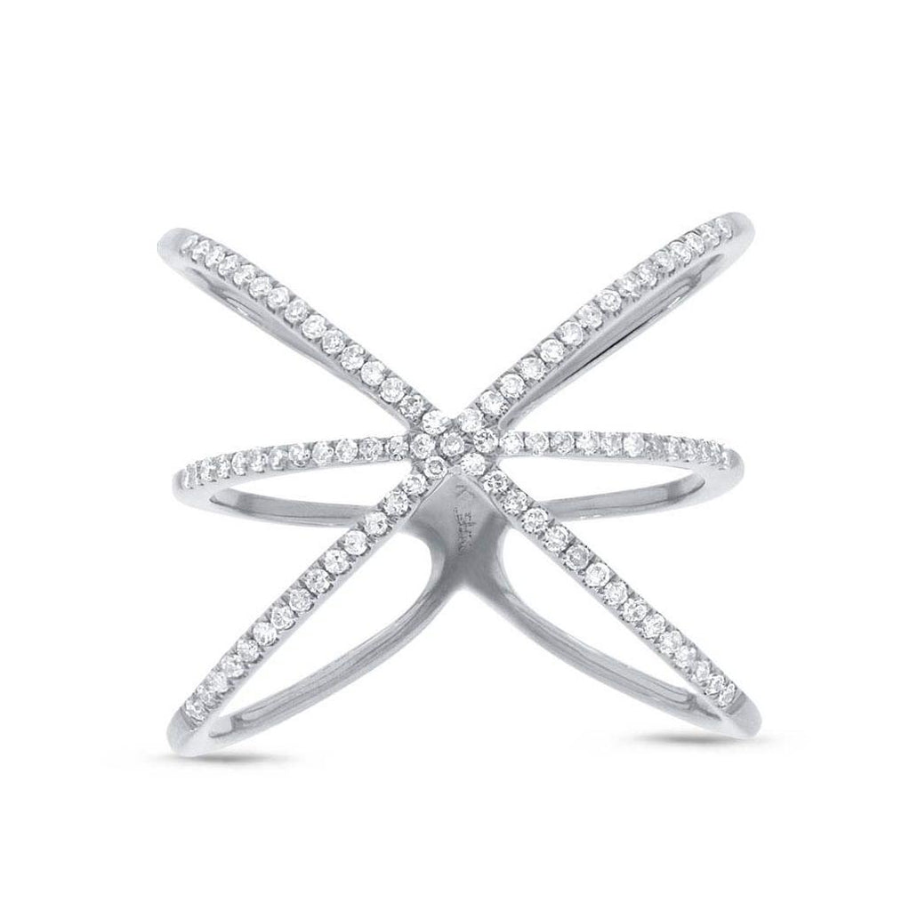 0.28 Ctw 14k White Gold Diamond Womens Ring Size 8.5