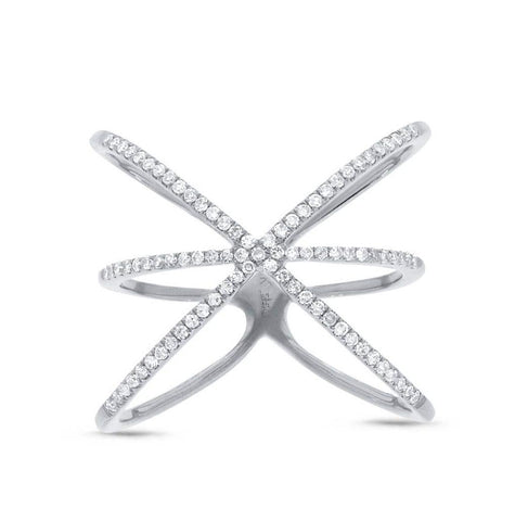 0.28 Ctw 14k White Gold Diamond Womens Ring Size 8.5