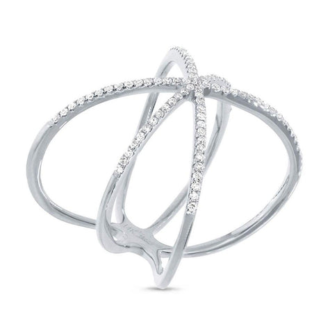 0.28 Ctw 14k White Gold Diamond Womens Ring Size 9