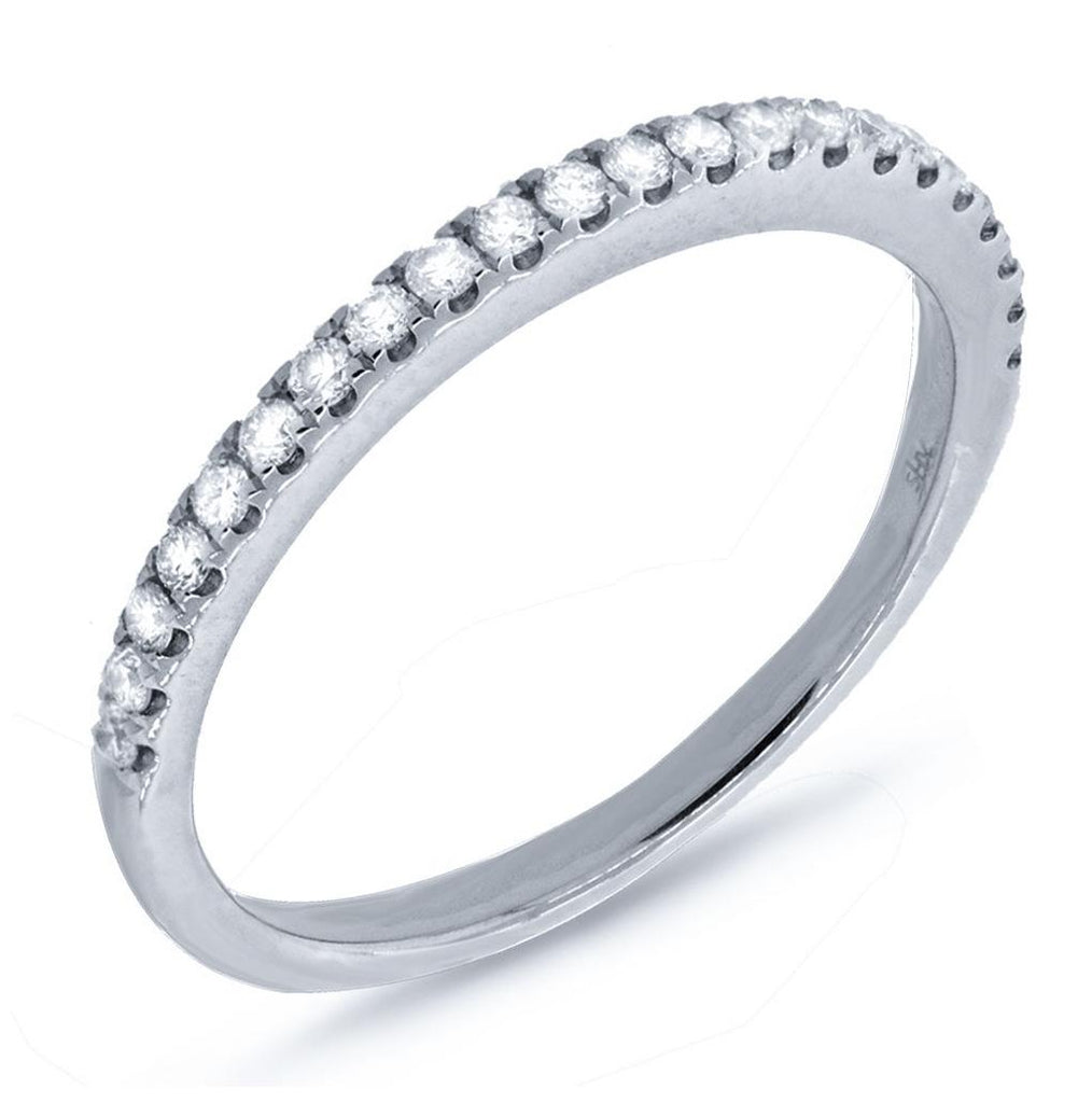 0.23 Ctw 14k White Gold Diamond Womens Band Size 5.5