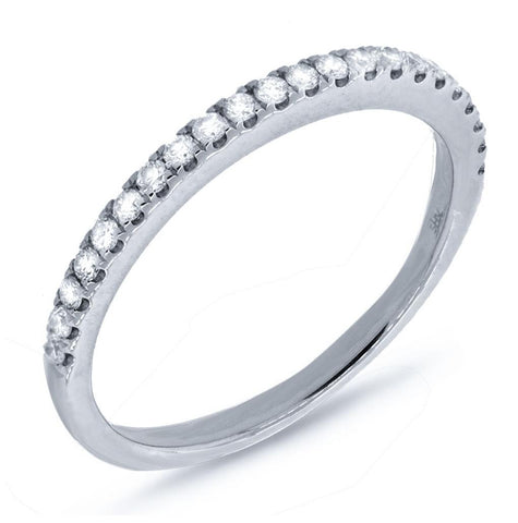 0.23 Ctw 14k White Gold Diamond Womens Band Size 5.5