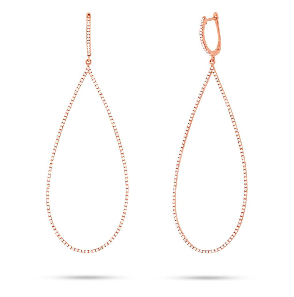 0.85 Ctw 14k Rose Gold Diamond Earring